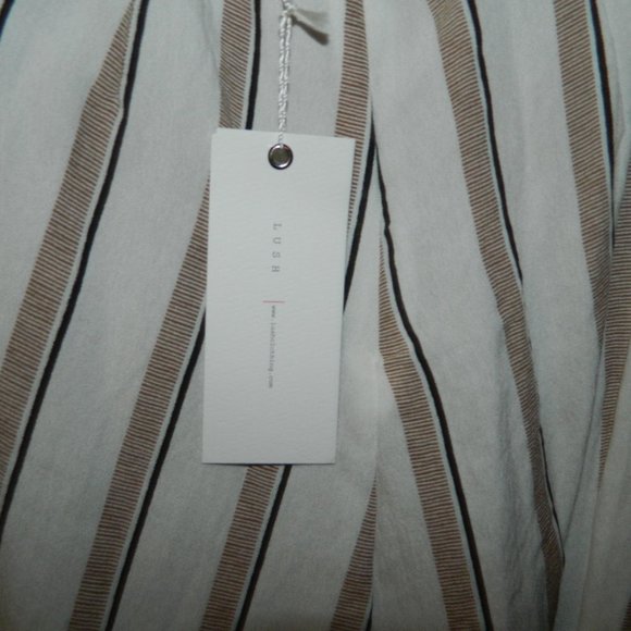 LUSH Tie Back Linen Must Stripe Jumper Size Small (S-25) - Picture 4 of 6